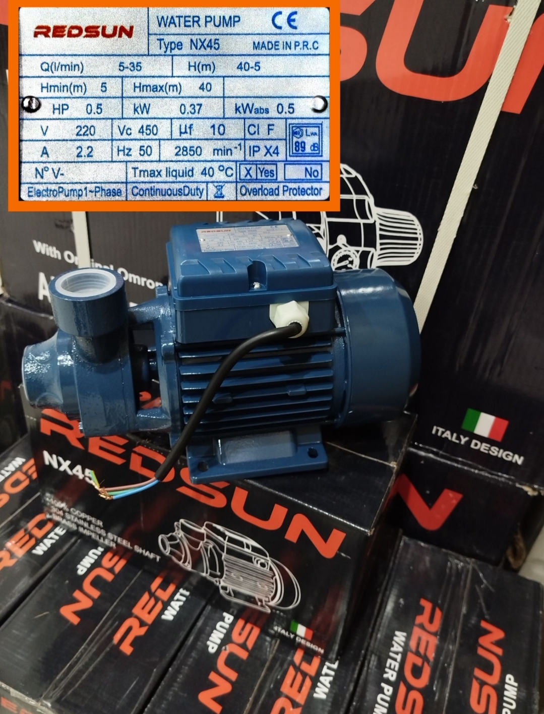 پمپ‌آب صنعتی یک اسب ایتالیایی ردسانNX80